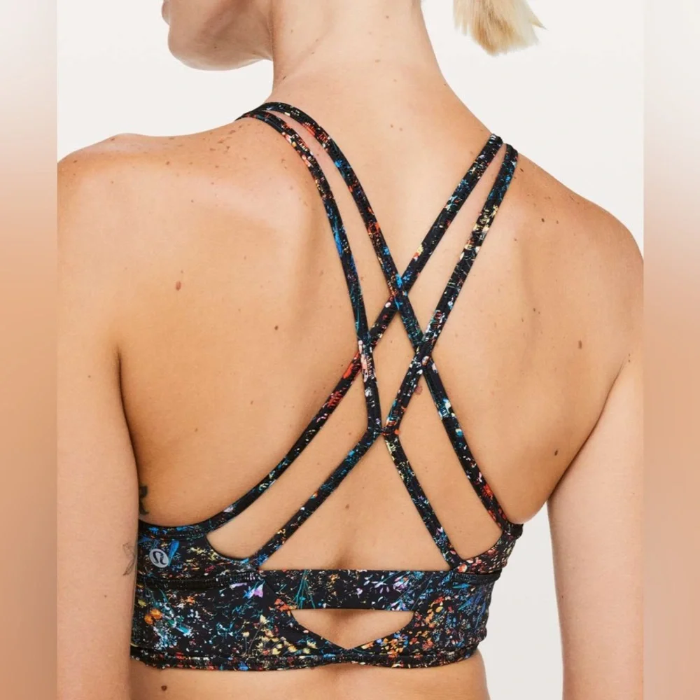 Lululemon Wake & Train Long Line Bra
Flowerescent Multi / Black size 6 RIDE - Picture 9 of 10